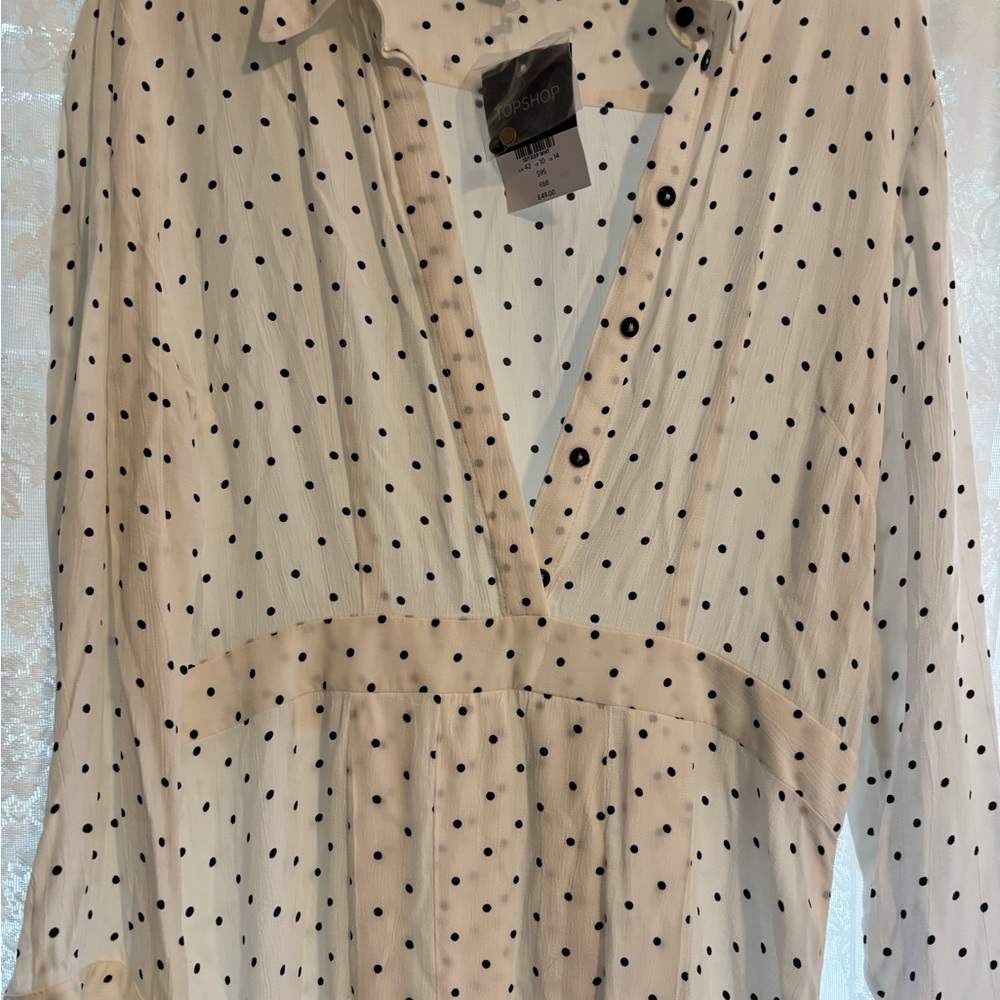 Topshop White and Black Polka Dot dress